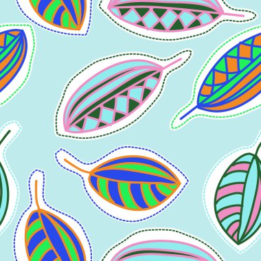 Soyut renkli yaprakları Dikişsiz deseni