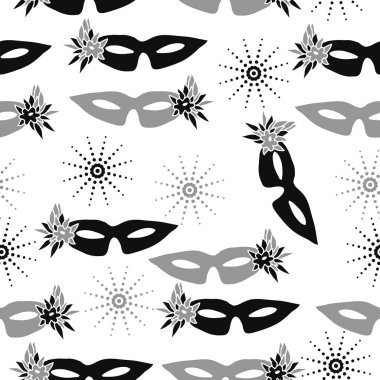 Soyut basit karnaval maskeleri Dikişsiz desen