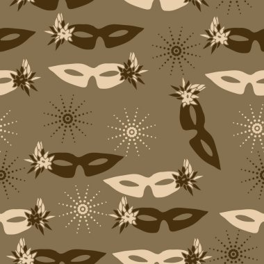 Soyut basit karnaval maskeleri Dikişsiz desen