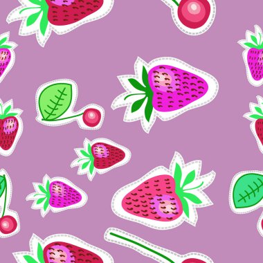 Yaz meyveleri ile renkli desen. vektör illüstrasyon