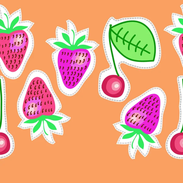 Colorful Pattern Summer Berries Vector Illustration — Stock Vector