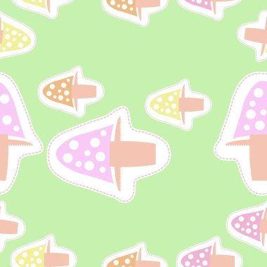 Soyut basit mantar Dikişsiz desen