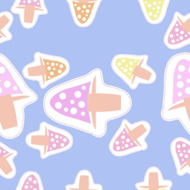 Soyut basit mantar Dikişsiz desen