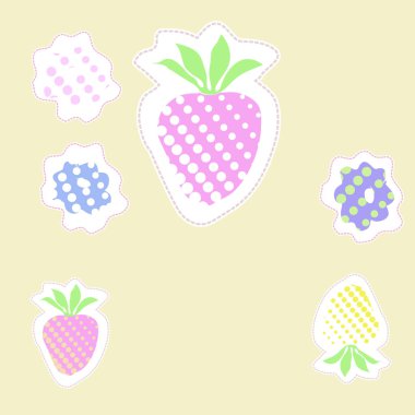 Yaz meyveleri ile renkli desen. vektör illüstrasyon