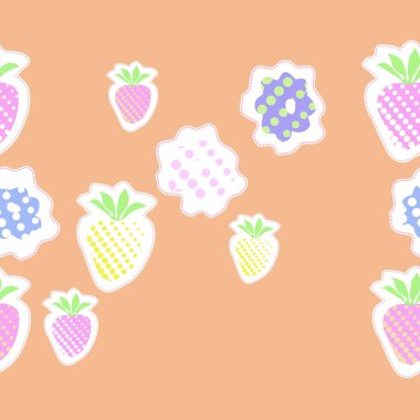 Yaz meyveleri ile renkli desen. vektör illüstrasyon