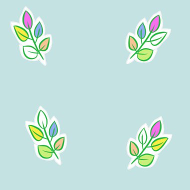 Dalüzerinde soyut basit yaprakların dikişsiz deseni