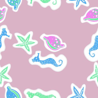 Soyut basit deniz atlarının dikişsiz deseni