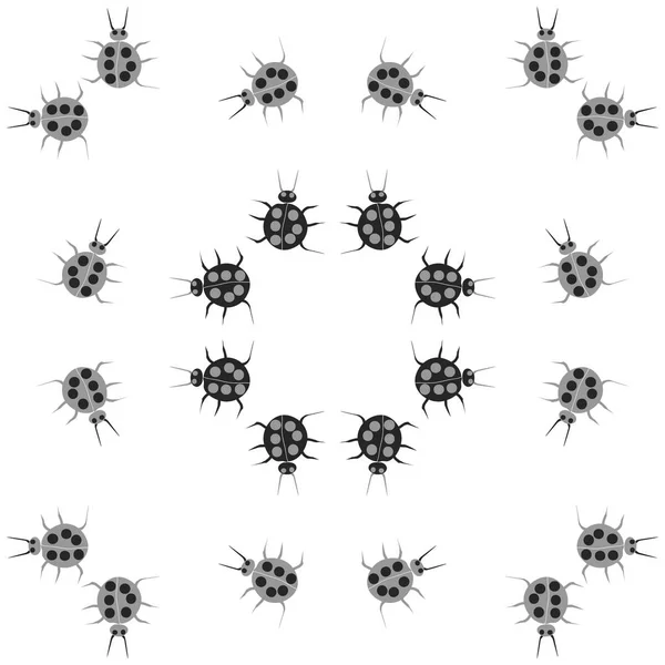 Nahtloses Muster Abstrakter Einfacher Marienkäfer — Stockvektor