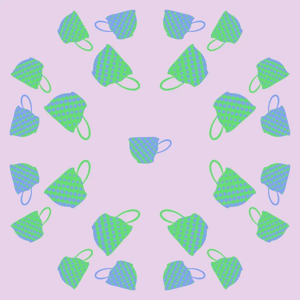 Modèle Sans Couture Tasses Simples Abstraites — Image vectorielle