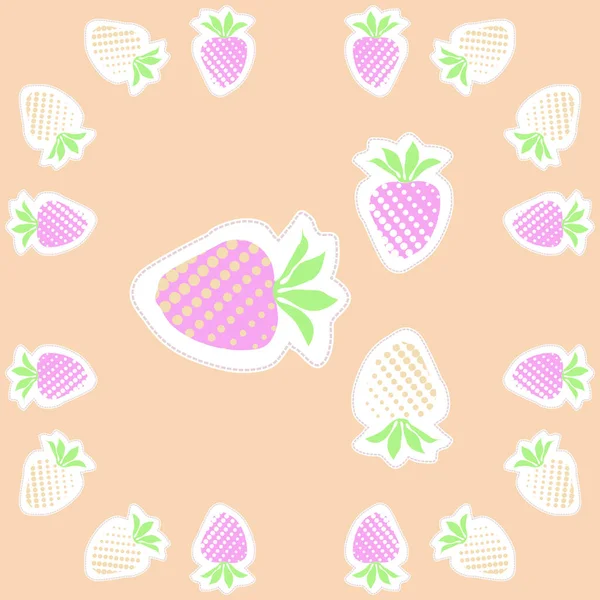 Fresas Sobre Fondo Colorido Espacio Para Copiar — Vector de stock