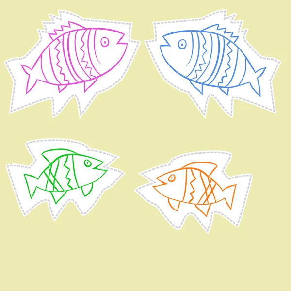 Modèle Sans Couture Poissons Simples Abstraits — Image vectorielle