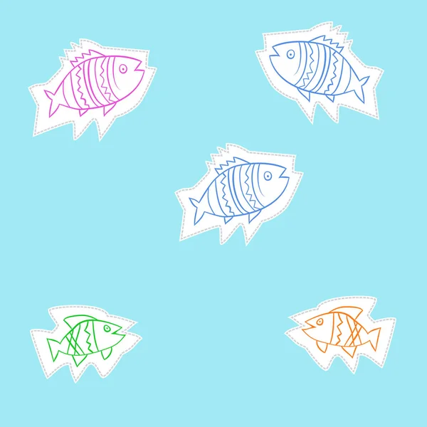 Απρόσκοπτη Μοτίβο Των Αφηρημένων Απλών Ψαριών — Διανυσματικό Αρχείο