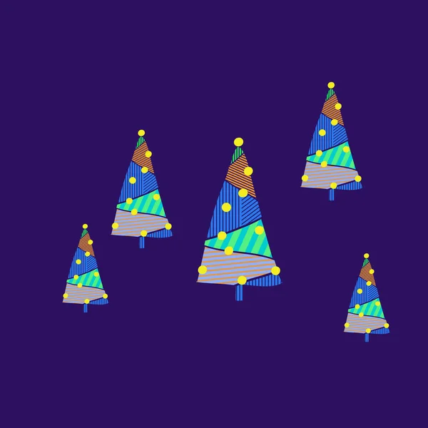 Naadloze Patroon Van Abstracte Kleurrijke Kerst Fir Bomen — Stockvector