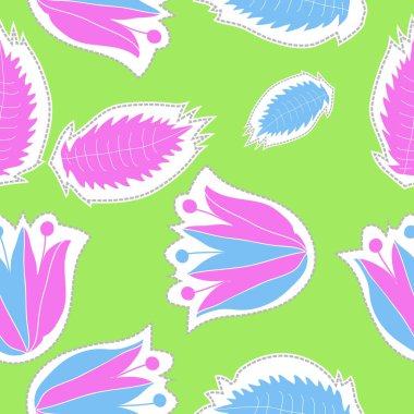 Soyut basit çiçeklerin kusursuz deseni