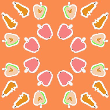 renkli arka plan üzerinde armut, kopya alanı