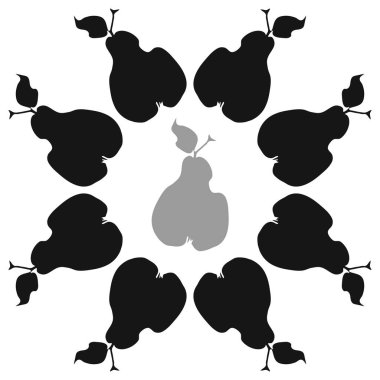 renkli arka plan üzerinde armut, kopya alanı