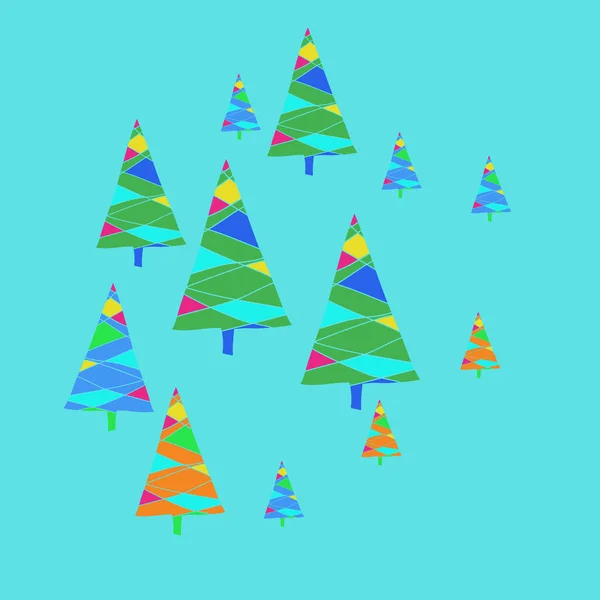 抽象的なシンプルなクリスマスツリーのシームレスなパターン — ストックベクタ
