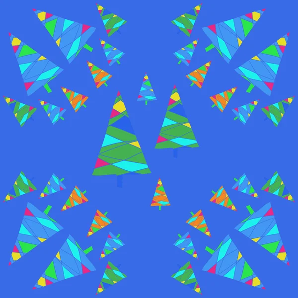 Patrón Inconsútil Árboles Navidad Simples Abstractos — Vector de stock