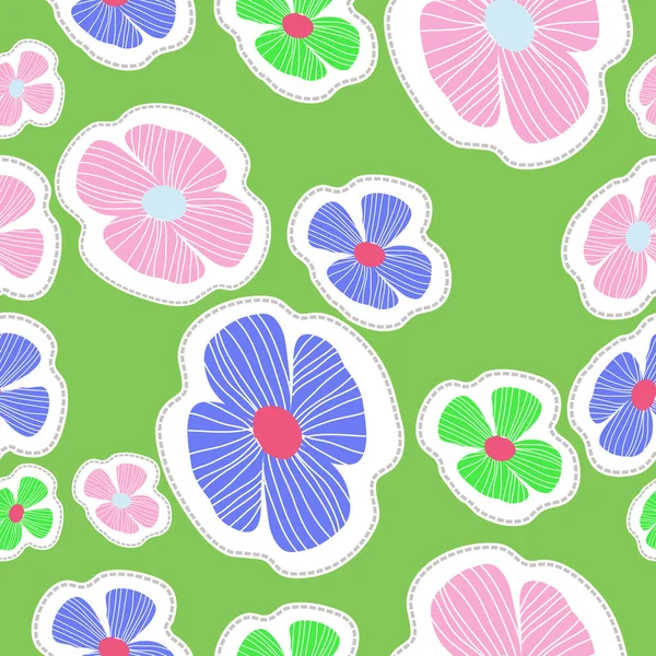 Lindo Fondo Floral Con Flores — Vector de stock