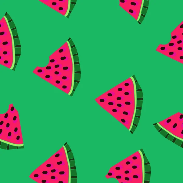 Niedlichen Einfachen Hintergrund Mit Wassermelonen Stücke — Stockvektor