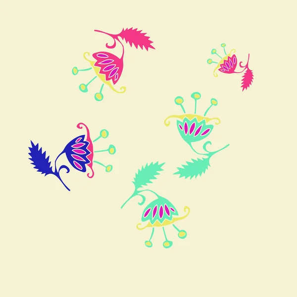 Mignon Fond Floral Avec Des Fleurs — Image vectorielle