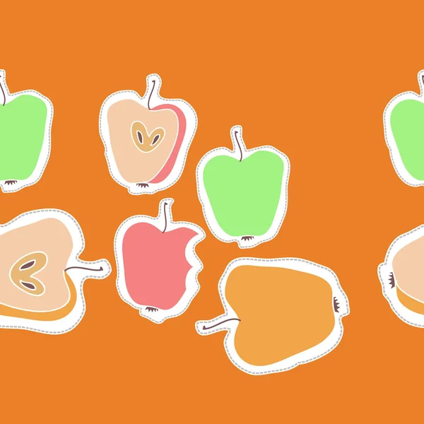 Pommes Sur Fond Coloré Espace Copie — Image vectorielle