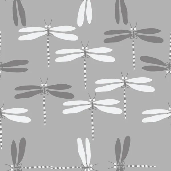 Modèle Sans Couture Libellules Couleur Abstraite — Image vectorielle