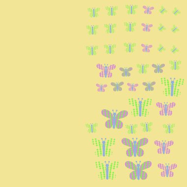 Kelebekler ile yatay desen. Vektör Illustration