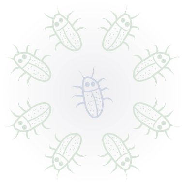 komik böcekler ile renkli desen