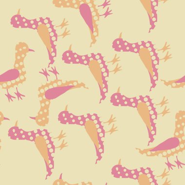 Soyut renkli kuşların dikişsiz deseni