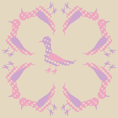 Soyut renkli kuşların dikişsiz deseni