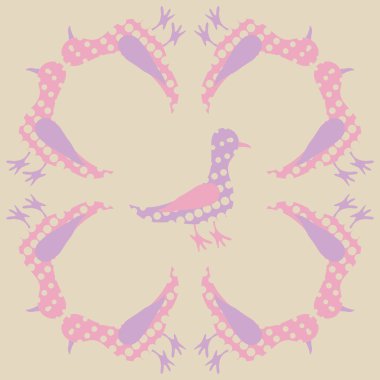 Soyut renkli kuşların dikişsiz deseni