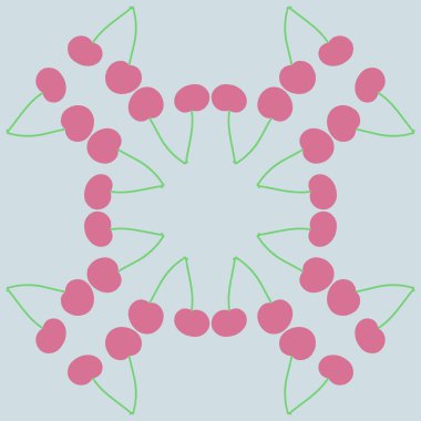 olgun kiraz ile renkli desen