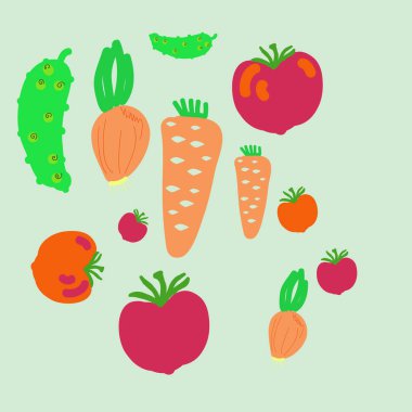 Soyut basit sebze Dikişsiz desen