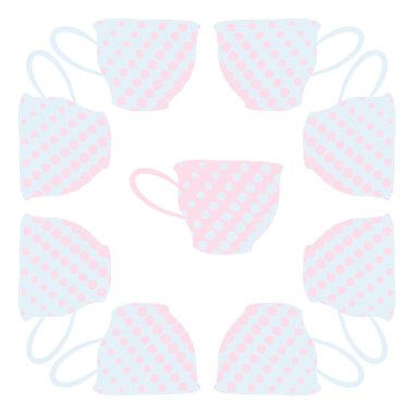 çay bardağı ile renkli desen