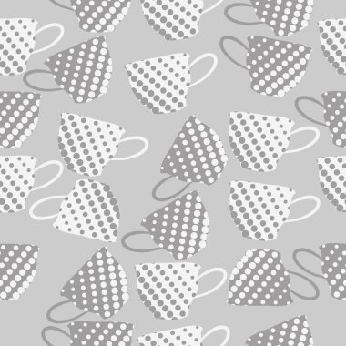 çay bardakları ile siyah ve beyaz desen