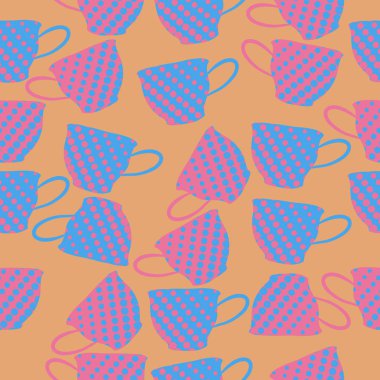 çay bardağı ile renkli desen