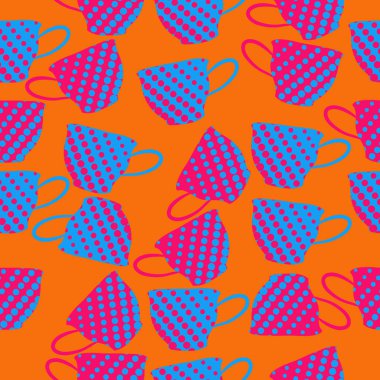 çay bardağı ile renkli desen