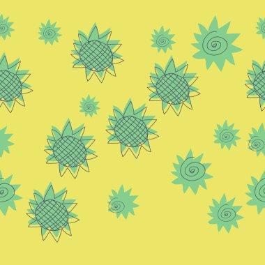 Soyut basit ayçiçeği Dikişsiz desen