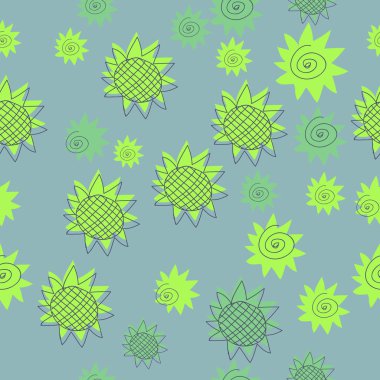 Soyut basit ayçiçeği Dikişsiz desen