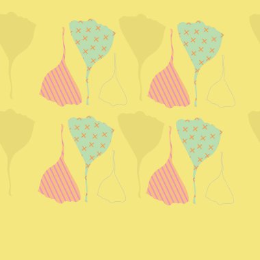 Stilize yaprakların Dikişsiz deseni Gingko biloba, karalamalar.