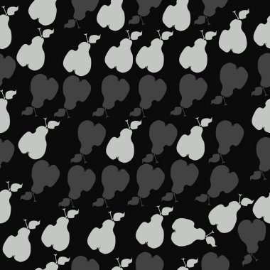 olgun armut ile siyah ve beyaz desen