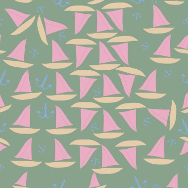 Soyut basit tekneler Dikişsiz desen