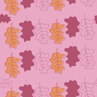 Soyut renkli basit yaprakları Dikişsiz desen