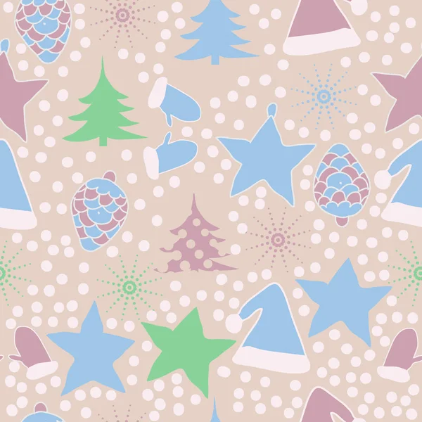 抽象的なクリスマスの装飾のシームレスなパターン — ストックベクタ