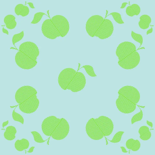 Appels Naadloos Patroon Vectorillustratie — Stockvector