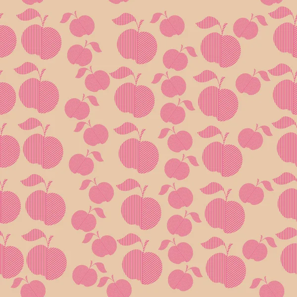 Яблоки Бесшовный Шаблон Векторная Иллюстрация — стоковый вектор
