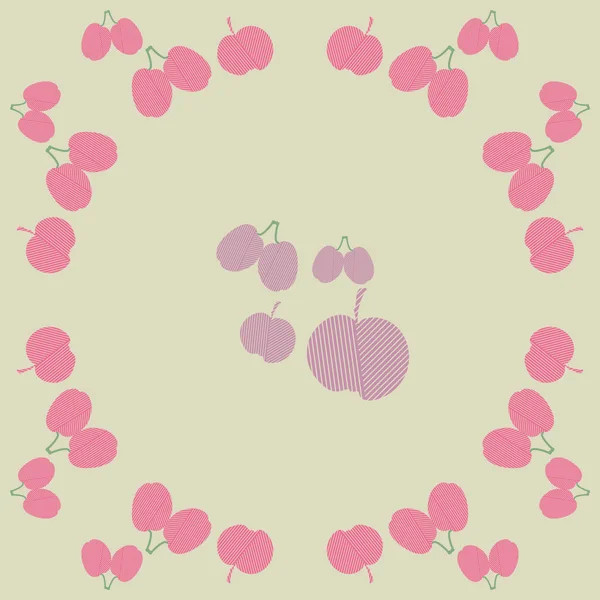 Aranyos Egyszerű Háttér Almával Gyümölcsök — Stock Vector