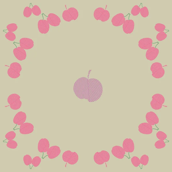 Mignon Fond Simple Avec Des Pommes Fruits — Image vectorielle