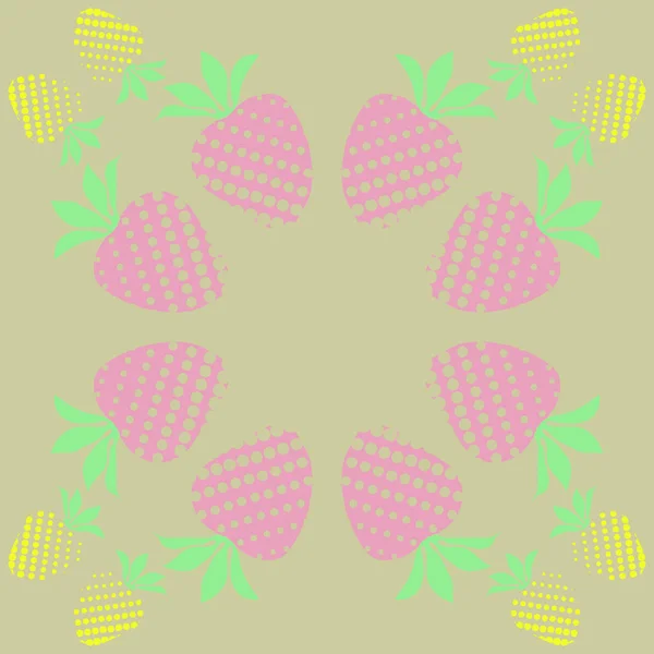 草莓无缝的半色调模式 向量例证 — 图库矢量图片
